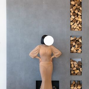 SHEIN Beige Sheer Maxi Dress